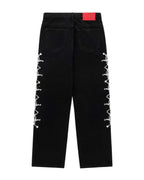 Sp5der Web Stone Denim Pants Black