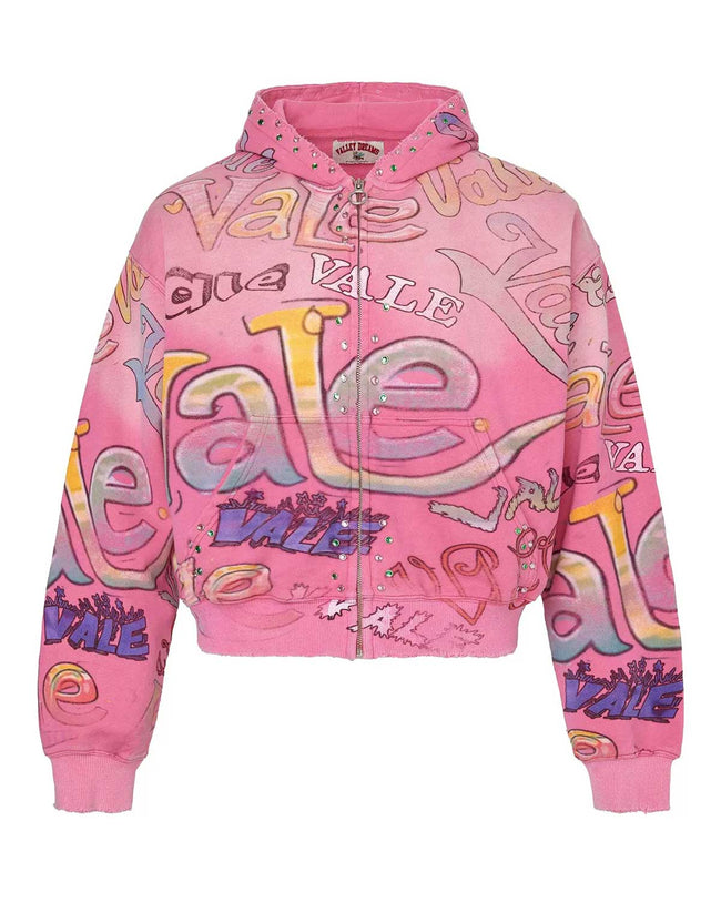 Vale Forever Bubblegum Zip Up Hoodie Pink Hover Image