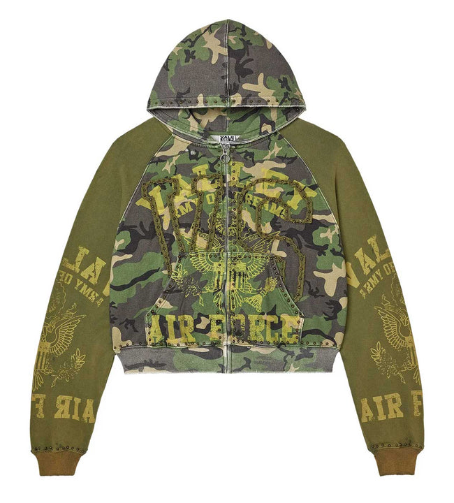 Vale Forever Camo Terrain Zip Up Hoodie Green Hover Image