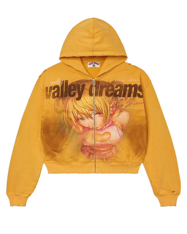 Vale Forever Gold Rush Zip Up Hoodie Yellow Hover Image