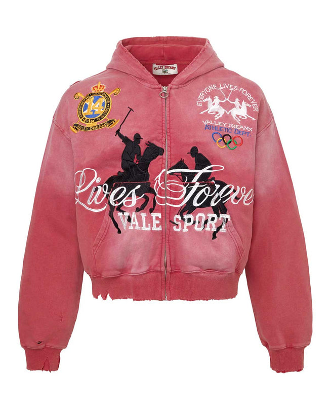 Vale Forever Rockefeller Zip Up Hoodie Red Hover Image