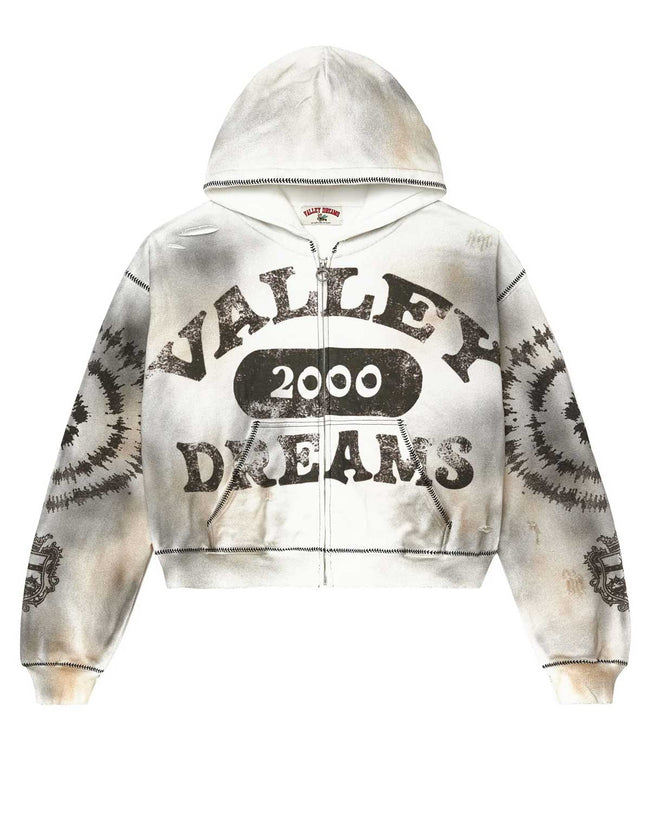 Vale Forever Spiral Zip Up Hoodie Ash Grey Hover Image