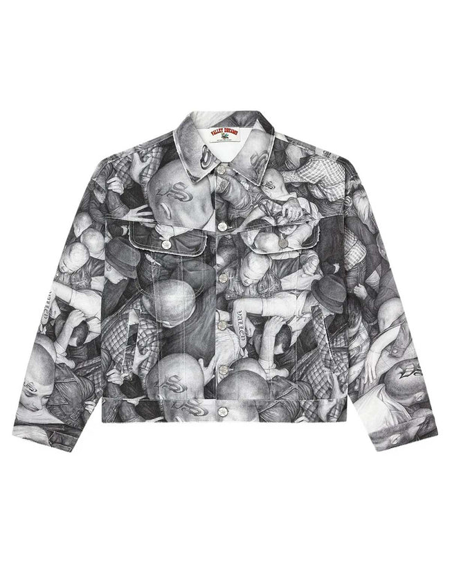 Vale Forever X Dan Witz Moshpit Trucker Jacket White Hover Image