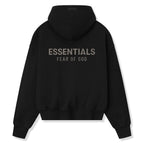 Fear Of God Essentials Classic Fleece Jet Black Hoodie (FW25)