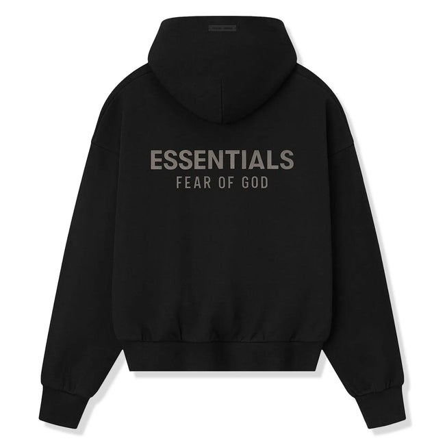 Fear Of God Essentials Classic Fleece Jet Black Hoodie (FW25) Main Image