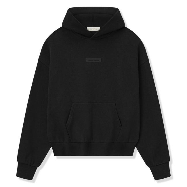 Fear Of God Essentials Classic Fleece Jet Black Hoodie (FW25) Hover Image