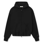 Fear Of God Essentials Classic Fleece Jet Black Metalic Zip-Up Hoodie (SS25)