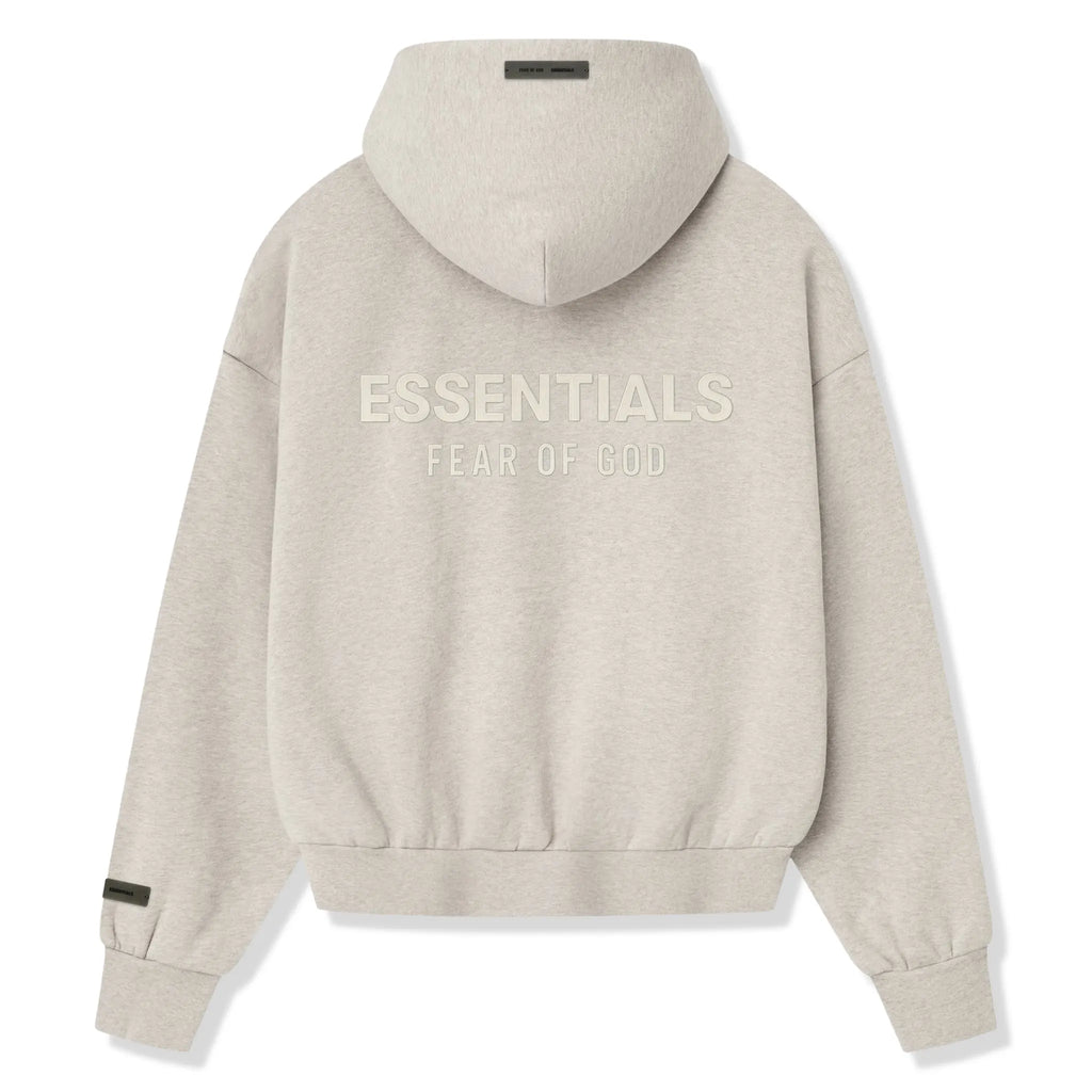 Fear Of God Essentials Classic Heather Stone Zip-Up Hoodie (SS25)