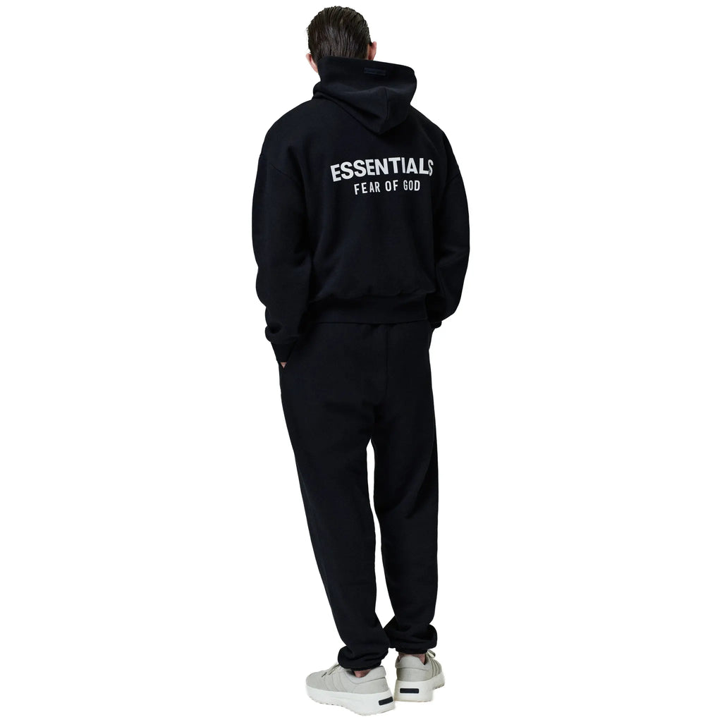 Fear Of God Essentials Classic Fit Jet Black Sweatpants (SS25)