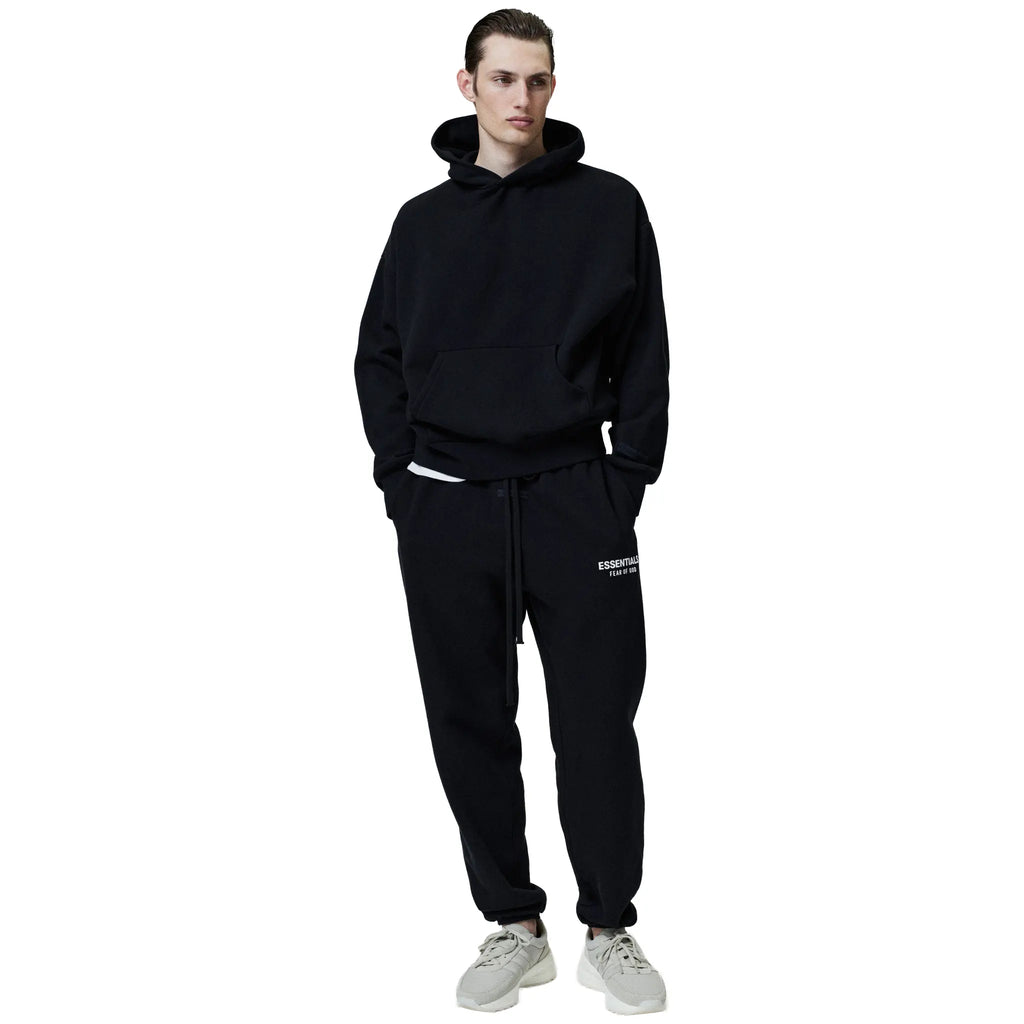 Fear Of God Essentials Classic Fit Jet Black Sweatpants (SS25)