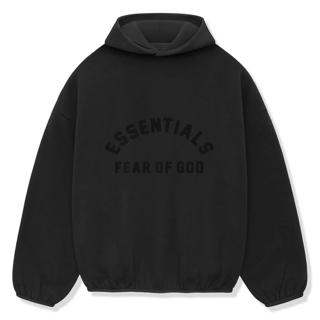 Fear Of God Essentials Core Collection Nylon Fleece Black Hoodie (SS24) Hover Image