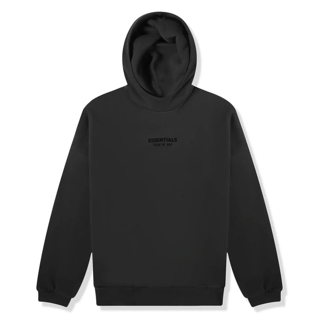 Fear Of God Essentials Jet Black Hoodie (FW23) Hover Image